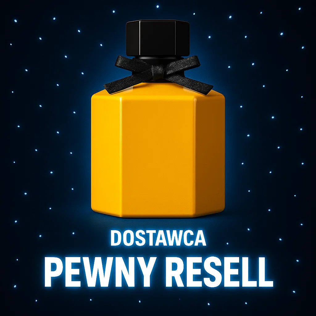 Perfum w sześciokątnym flakonie koloru żółtego w motywie Flora - Dostawca