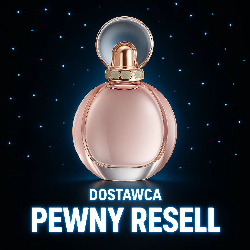 Perfum w okrągłym flakonie o różowej kolorystyce i motywie różanym - Dostawca